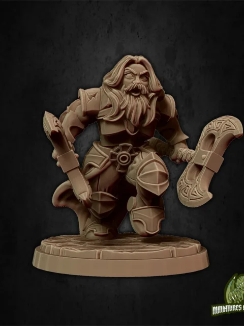 Alternative view of Kinessa The Fury Bearded — Clan Oakentap Dwarf Miniature