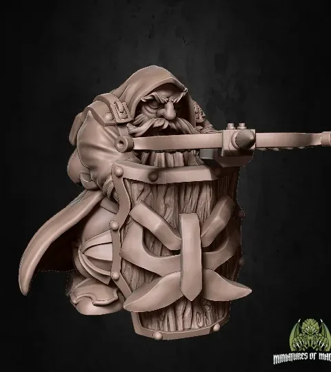 Alternative view of Kiric Azkul — Clan Oakentap Dwarf Miniature