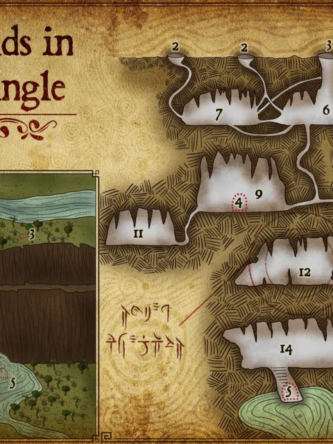 Alternative view of Kobolds In The Jungle Fantasy Art Print from Elven Tower Cartography