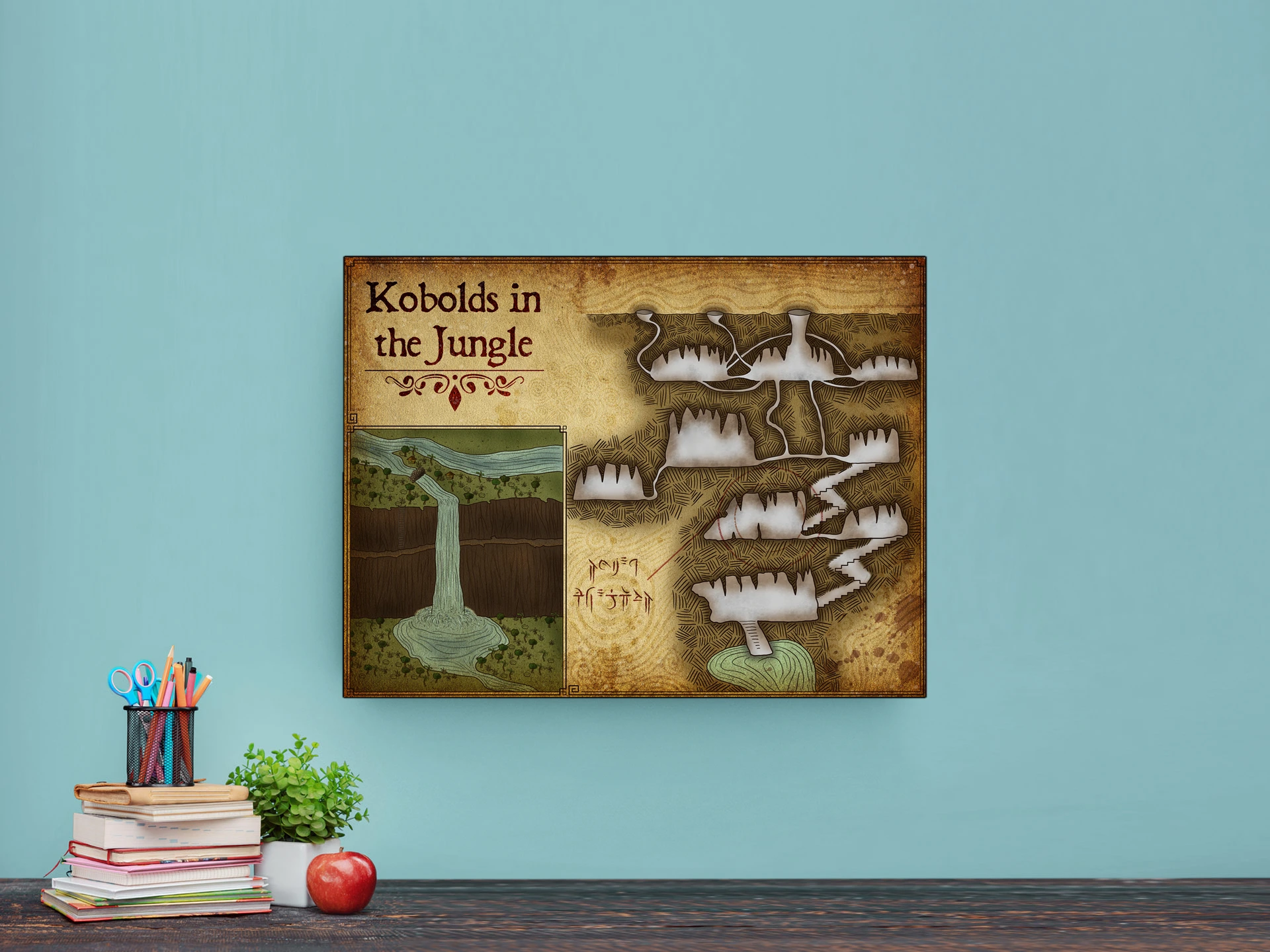Kobolds In The Jungle No Labels Canvas Art Print from Elven Tower Cartography - Image 3