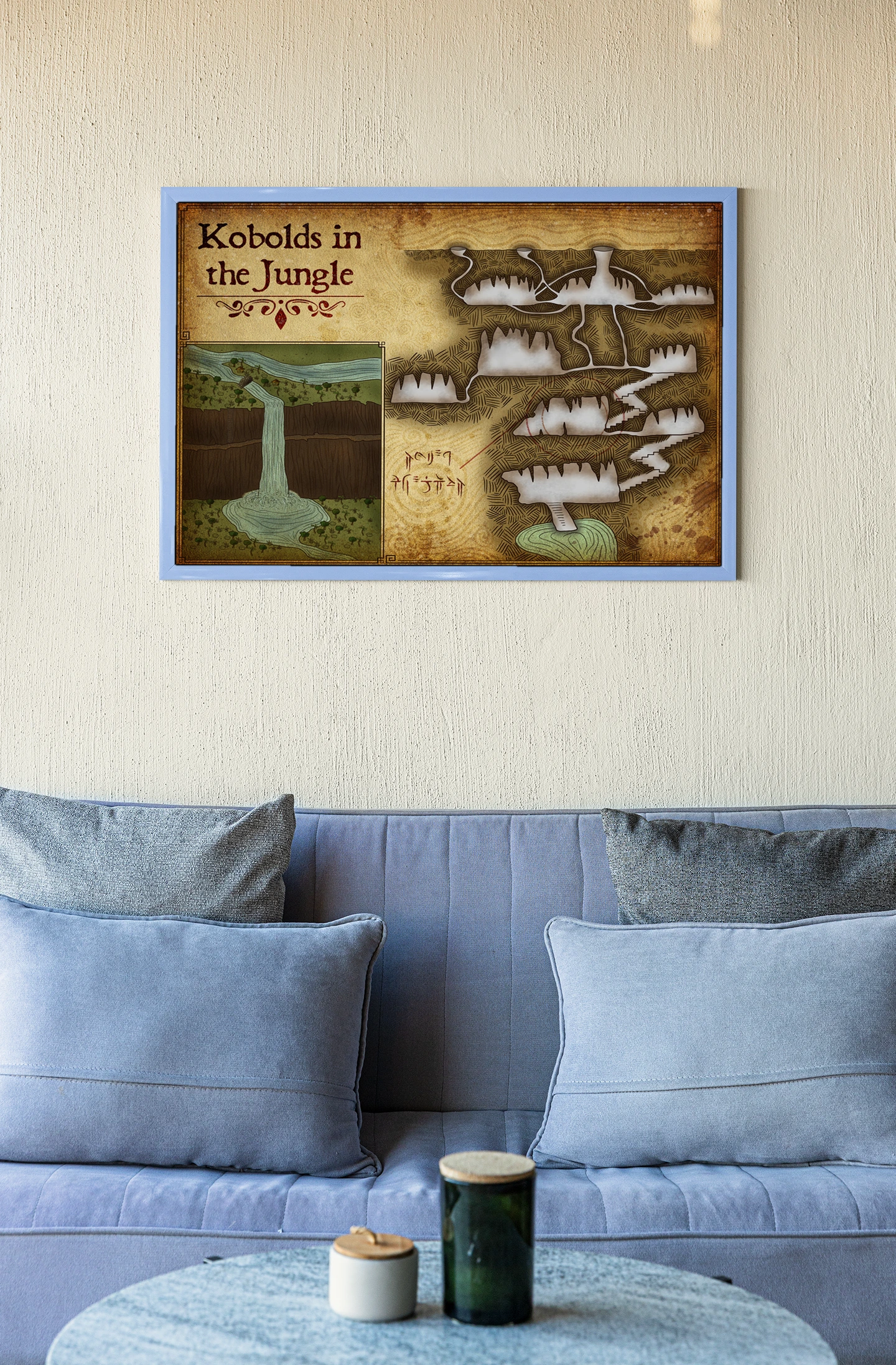 Kobolds In The Jungle No Labels Canvas Art Print from Elven Tower Cartography - Image 4