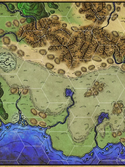 Alternative view of Lake Countryside Canvas Wall Art from Elven Tower Cartography