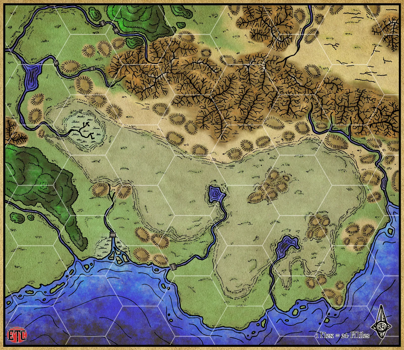 Lake Countryside Canvas Wall Art from Elven Tower Cartography - Image 2