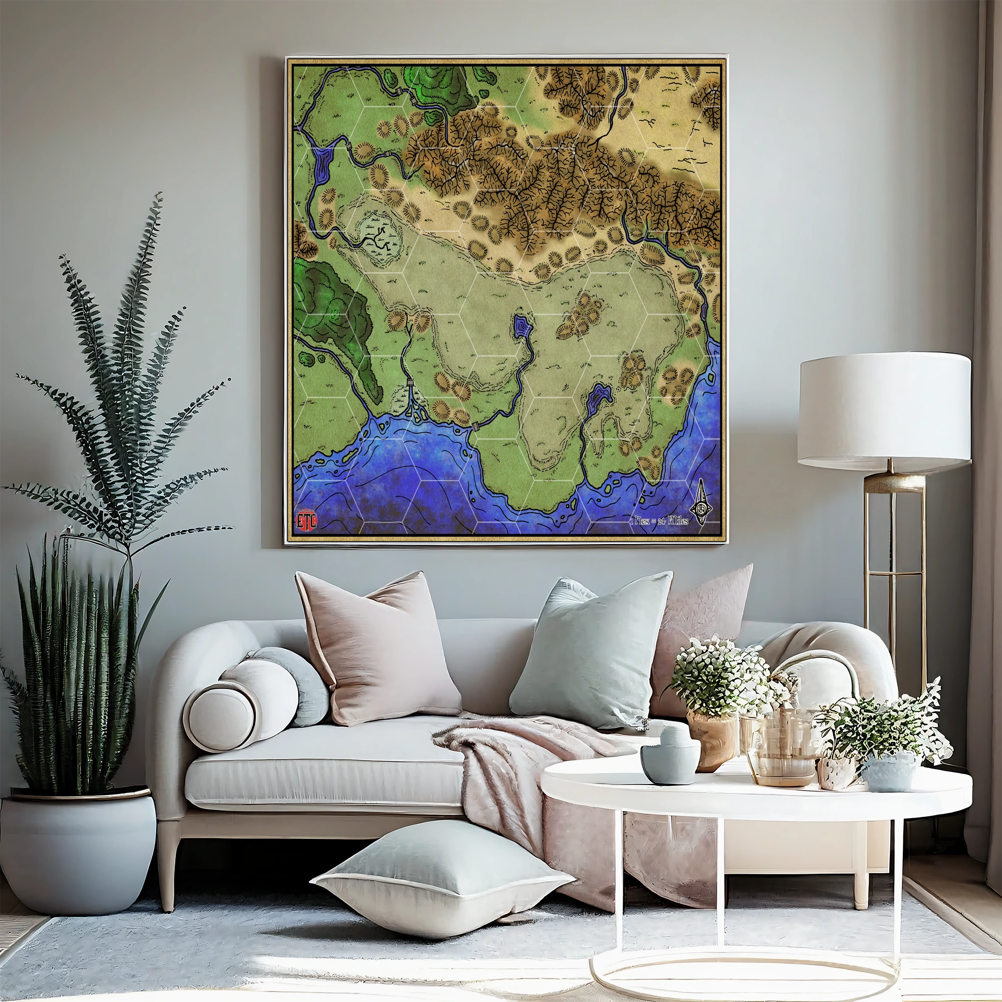 Lake Countryside Canvas Wall Art from Elven Tower Cartography - Image 4