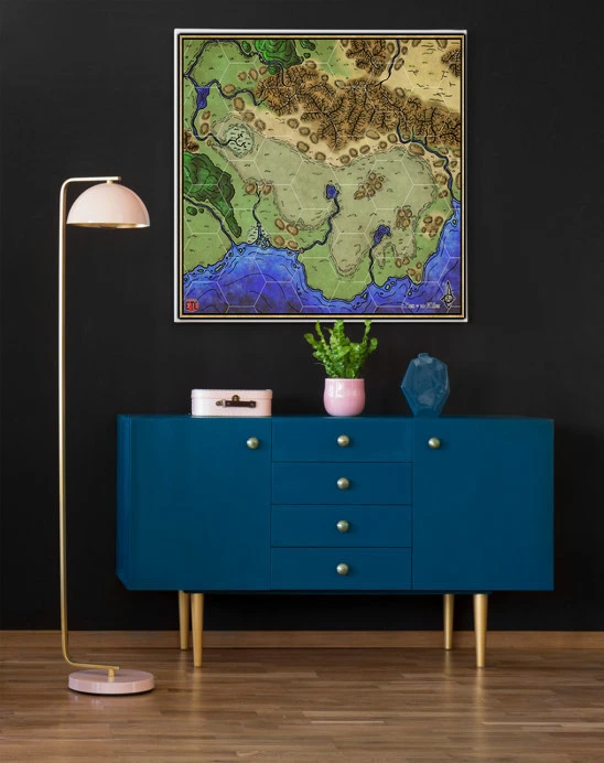 Lake Countryside Canvas Wall Art from Elven Tower Cartography