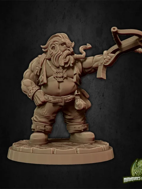 Alternative view of Little Bolin Longlook — Clan Oakentap Dwarf Miniature