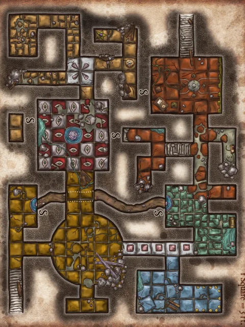 Alternative view of Lost Treasure Of Saint Danbert Canvas Print from Elven Tower Cartography