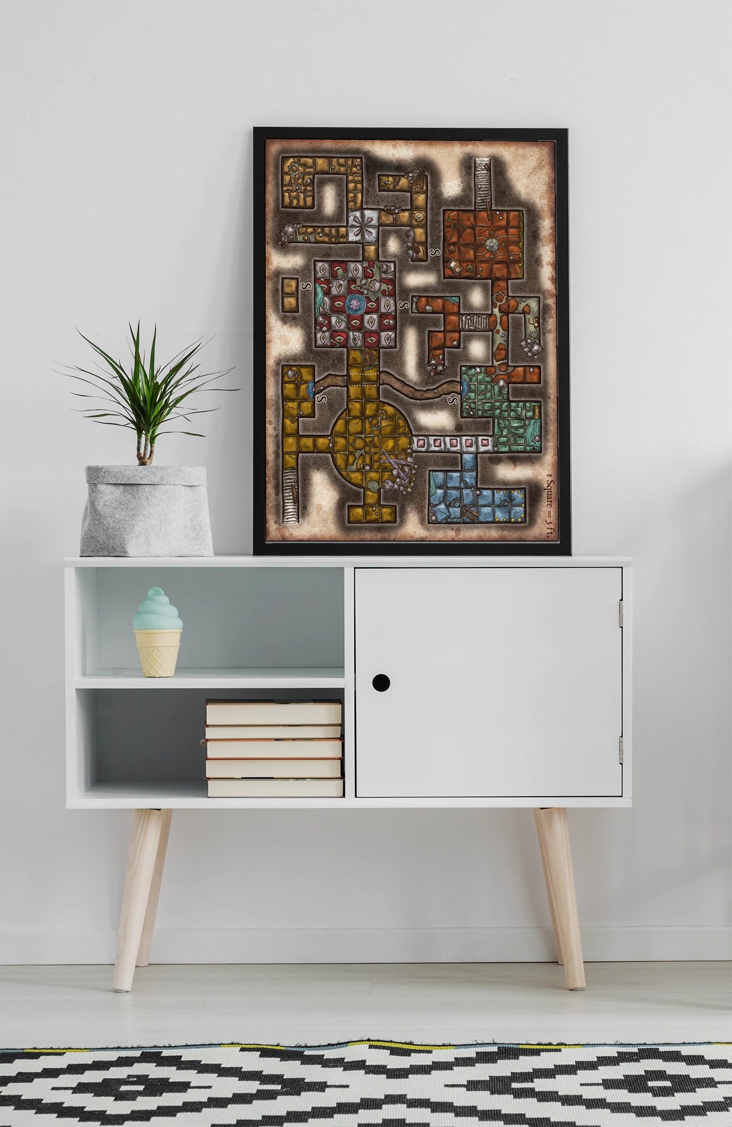 Lost Treasure Of Saint Danbert Canvas Print from Elven Tower Cartography