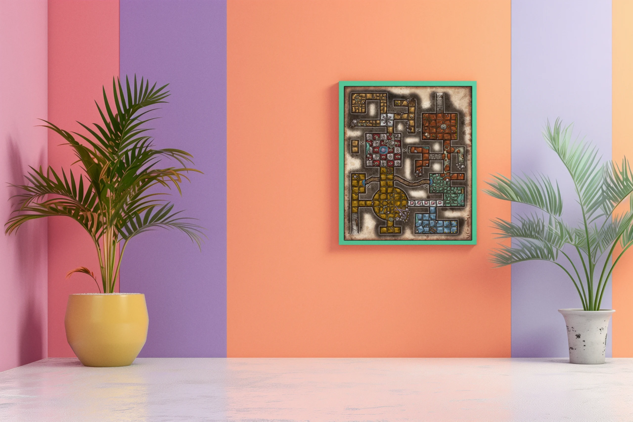 Lost Treasure Of Saint Danbert Canvas Print from Elven Tower Cartography - Image 4