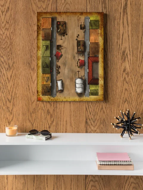 Market Street Gallery Canvas Print from Elven Tower Cartography