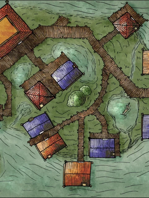 Alternative view of Martstock Fantasy Canvas Print from Elven Tower Cartography