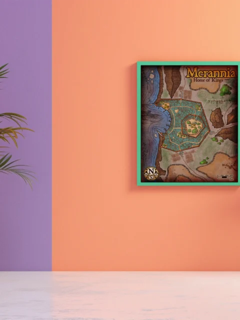 Merannia No Labels Fantasy Canvas Artwork from Elven Tower Cartography