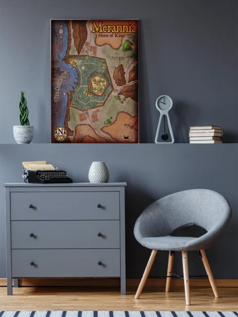 Merannia Fine Art Canvas from Elven Tower Cartography