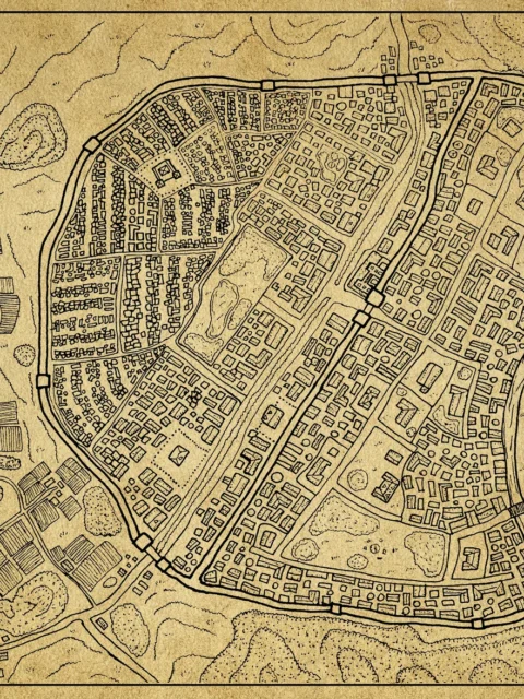 Alternative view of Moonspear Parchment No Labels Canvas Art Print from Elven Tower Cartography