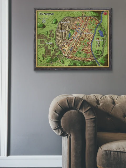 Moonspear Fantasy Art Print from Elven Tower Cartography