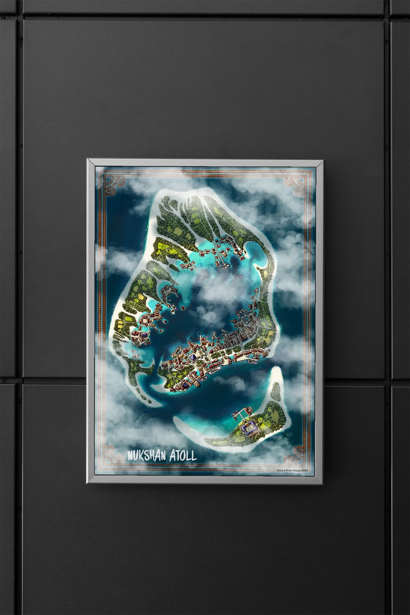 Nukshan Atoll Gallery Archival Print from Misjay Maps