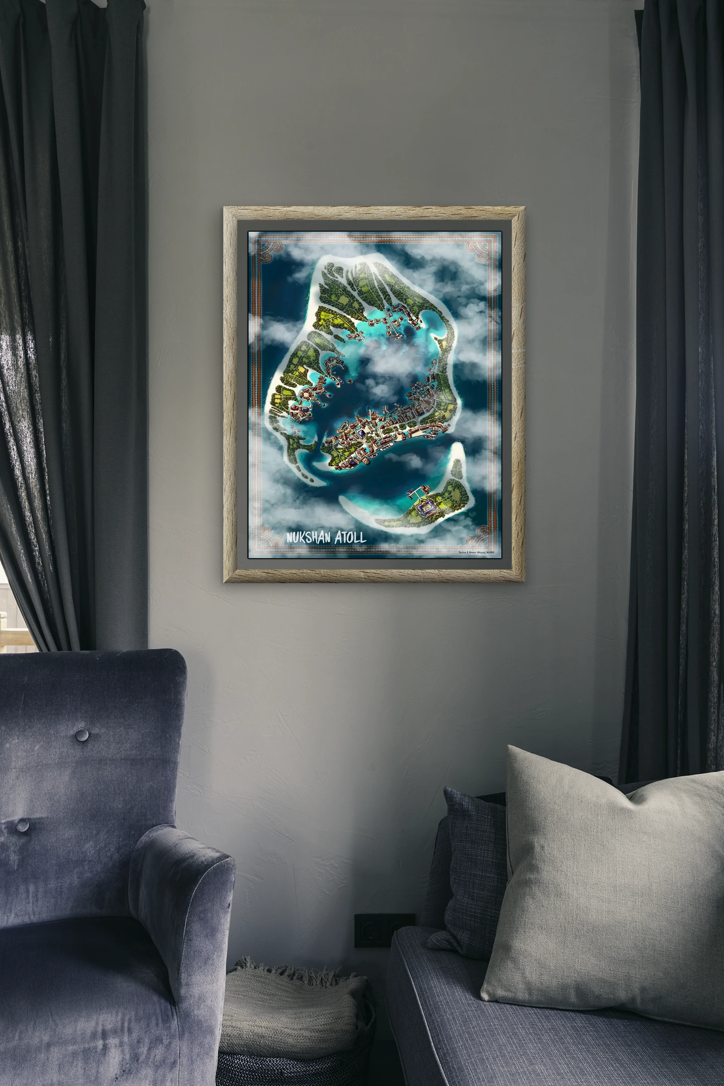 Nukshan Atoll Gallery Archival Print from Misjay Maps - Image 5