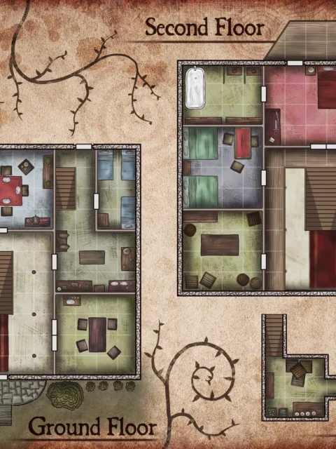 Alternative view of Ohara Manor Canvas Wall Art from Elven Tower Cartography