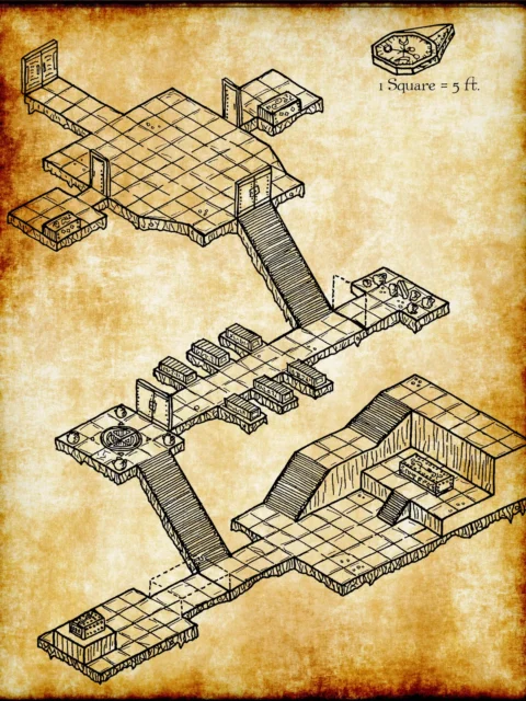 Old Crypt 1 Gallery Archival Print from Elven Tower Cartography