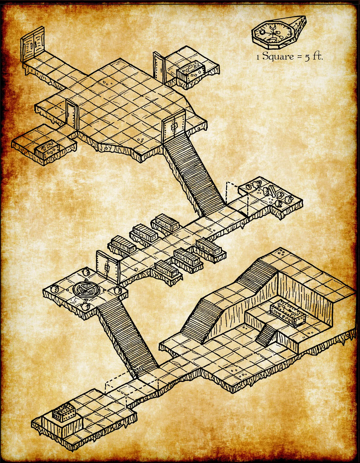 Old Crypt 1 Gallery Archival Print from Elven Tower Cartography