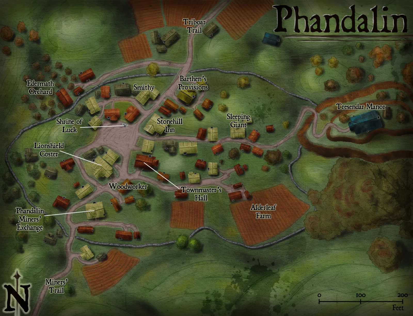 Phandalin Fantasy Canvas Print from Elven Tower Cartography - Image 2