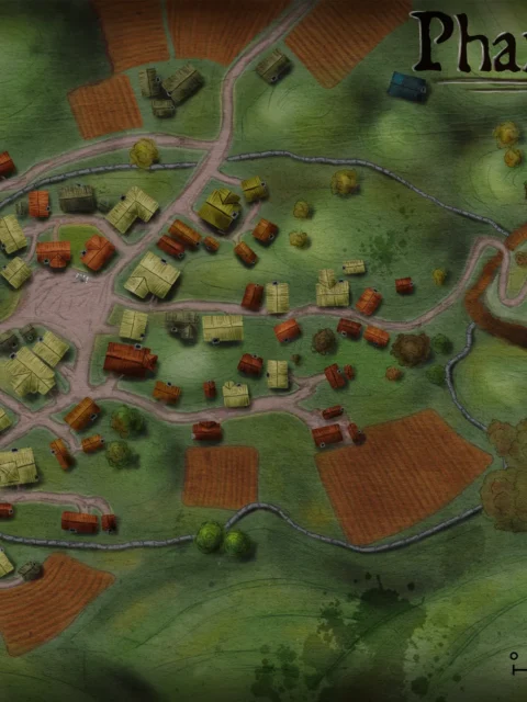 Alternative view of Phandalin No Labels Gallery Canvas Print from Elven Tower Cartography