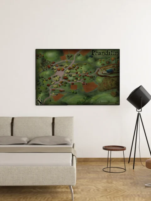 Phandalin No Labels Gallery Canvas Print from Elven Tower Cartography