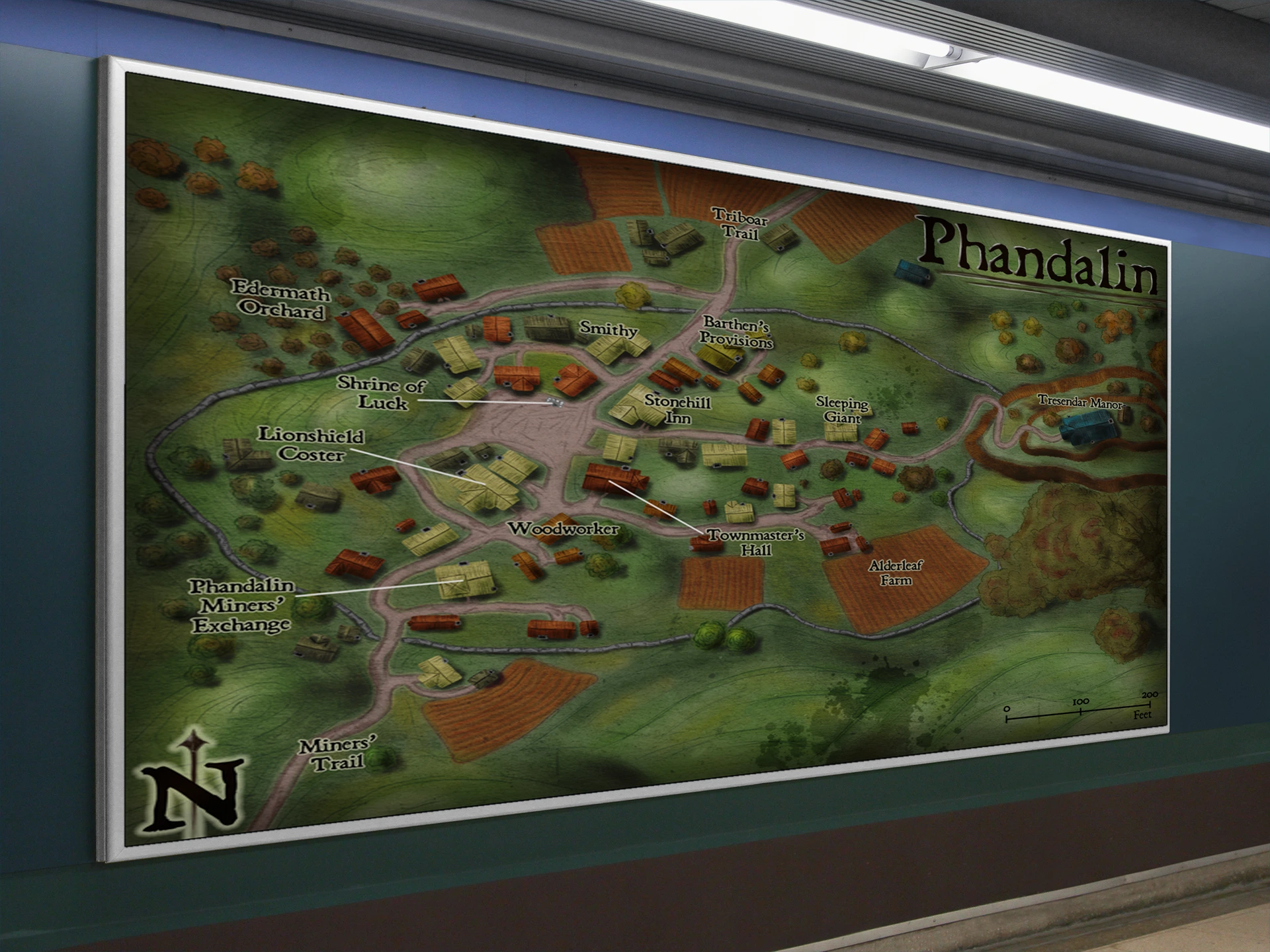 Phandalin Fantasy Canvas Print from Elven Tower Cartography - Image 3