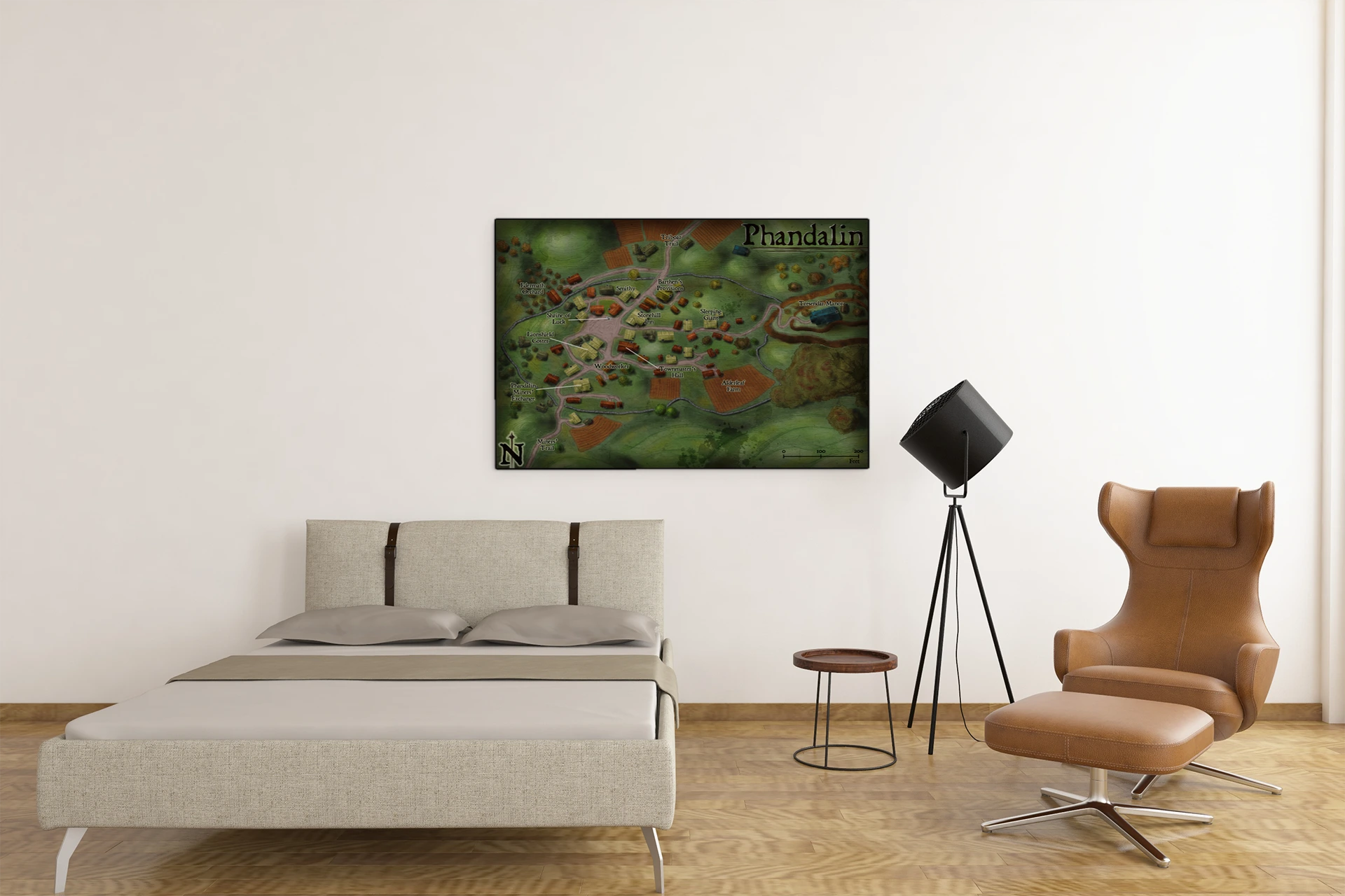Phandalin Fantasy Canvas Print from Elven Tower Cartography - Image 4