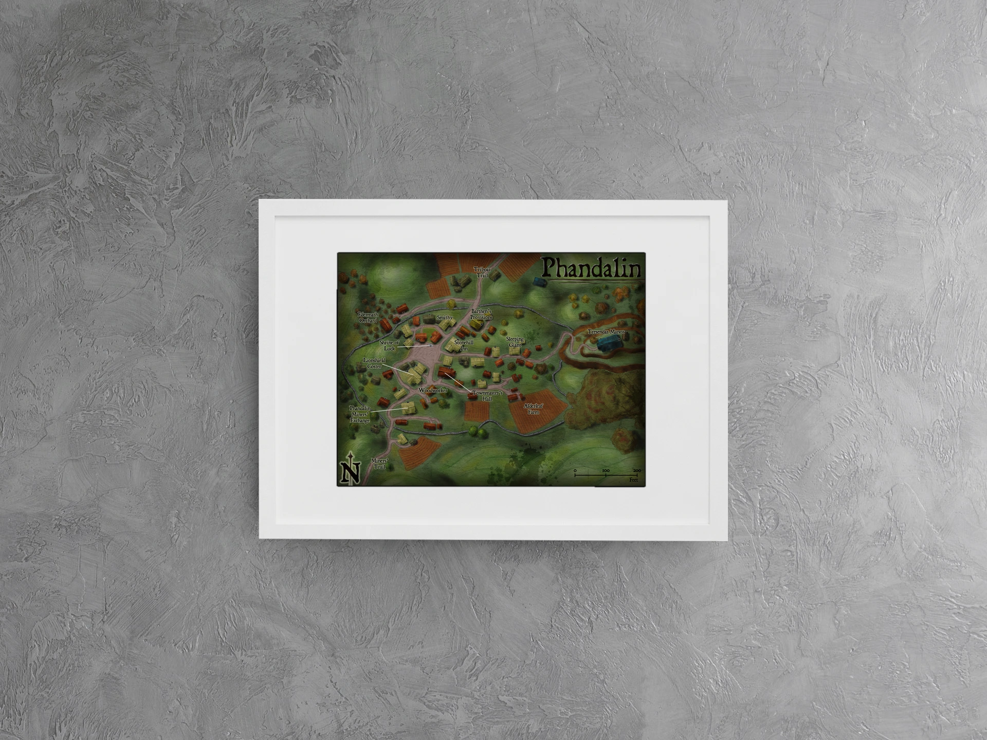 Phandalin Fantasy Canvas Print from Elven Tower Cartography - Image 5