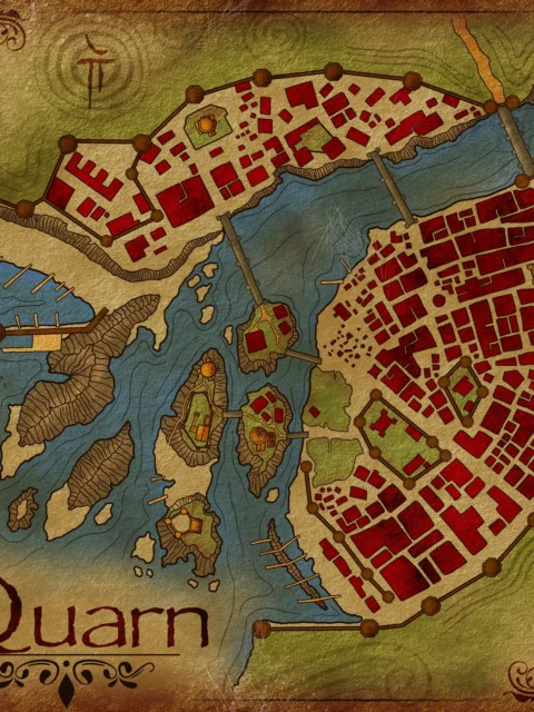 Alternative view of Quarn No Labels Fine Art Canvas from Elven Tower Cartography