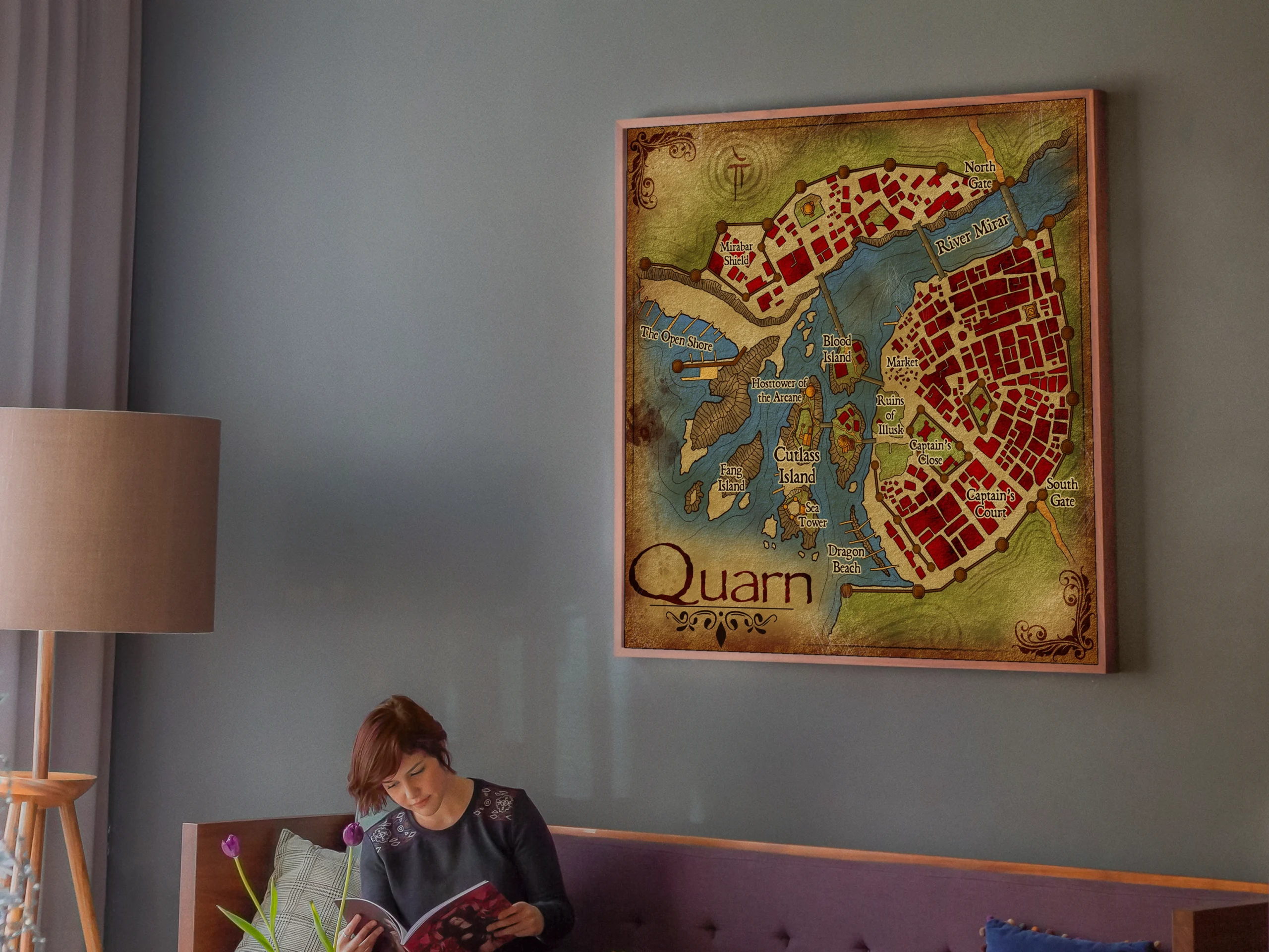 Quarn Fantasy Wall Art from Elven Tower Cartography