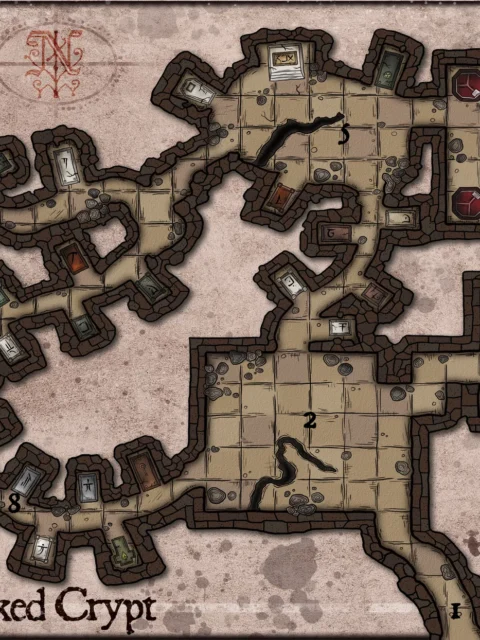 Alternative view of Ransacked Crypt Canvas Art Print from Elven Tower Cartography