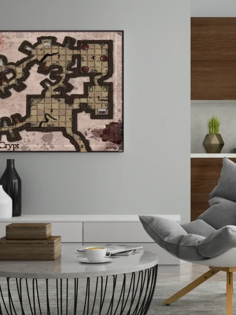 Ransacked Crypt Canvas Art Print from Elven Tower Cartography