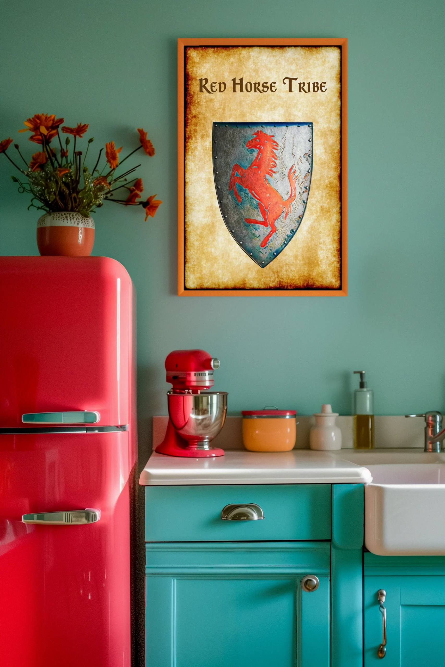 Red Horse Tribe Canvas Wall Art from Anna Meyer - Image 4