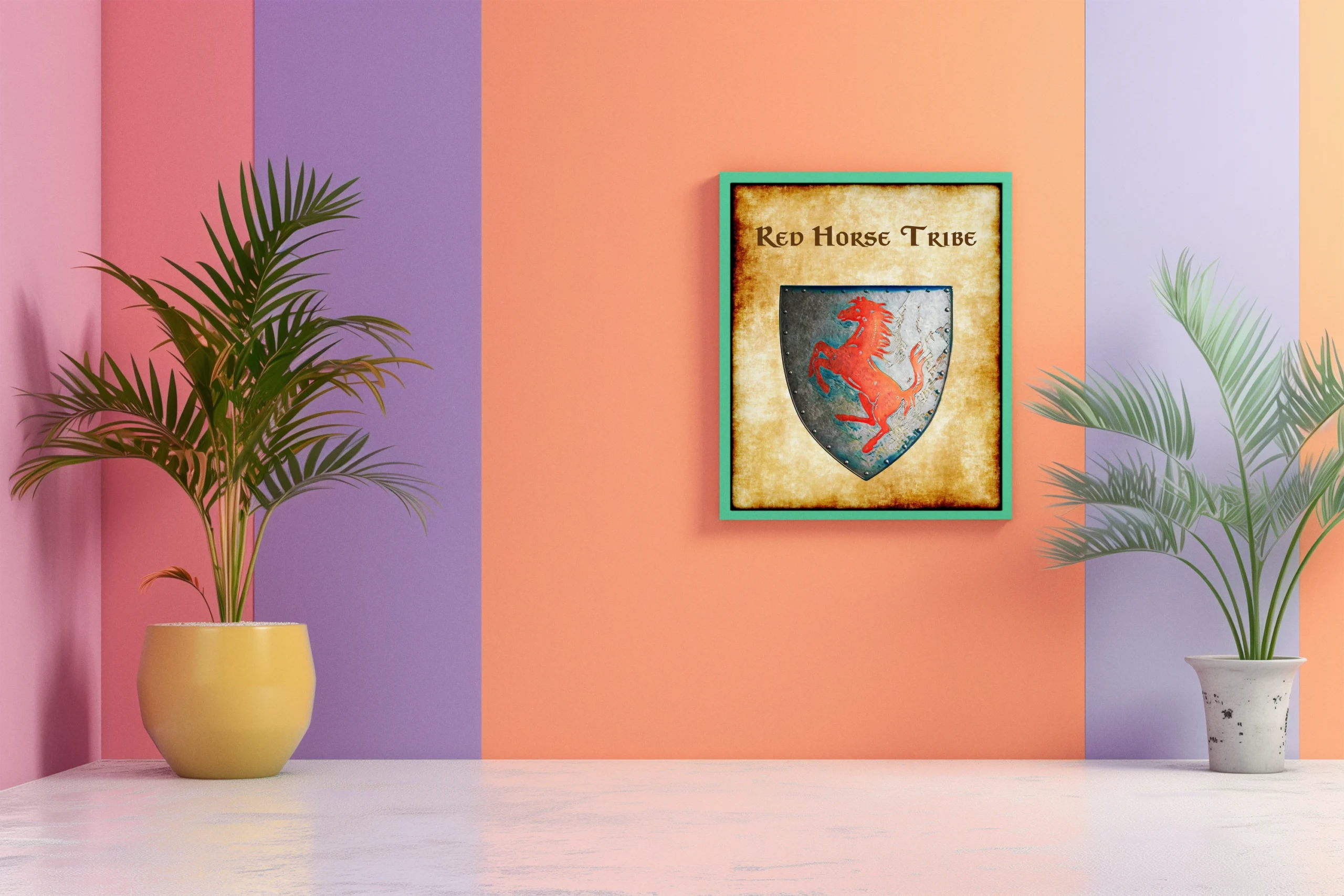 Red Horse Tribe Canvas Wall Art from Anna Meyer - Image 3