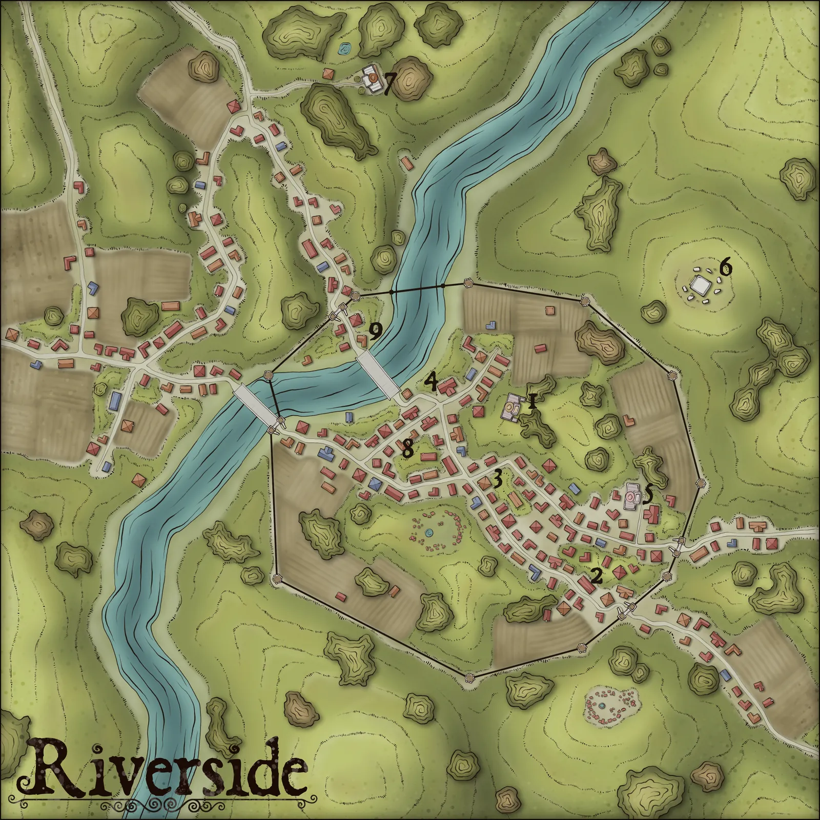 Riverside Gallery Archival Print from Elven Tower Cartography - Image 2