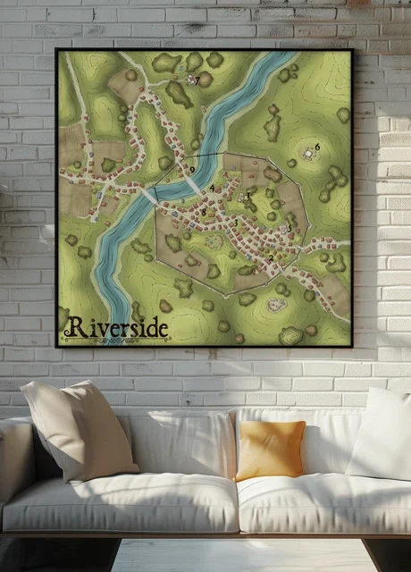 Riverside Gallery Archival Print from Elven Tower Cartography