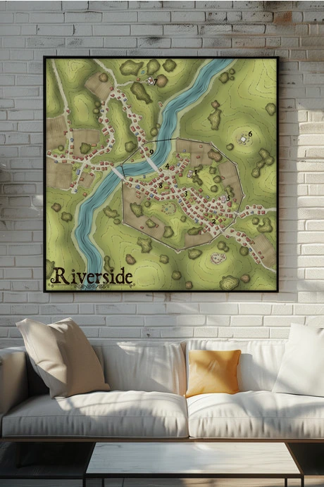 Riverside Gallery Archival Print from Elven Tower Cartography