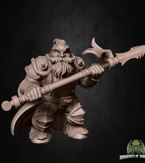 Alternative view of Rodur Khormek — Clan Oakentap Dwarf Miniature