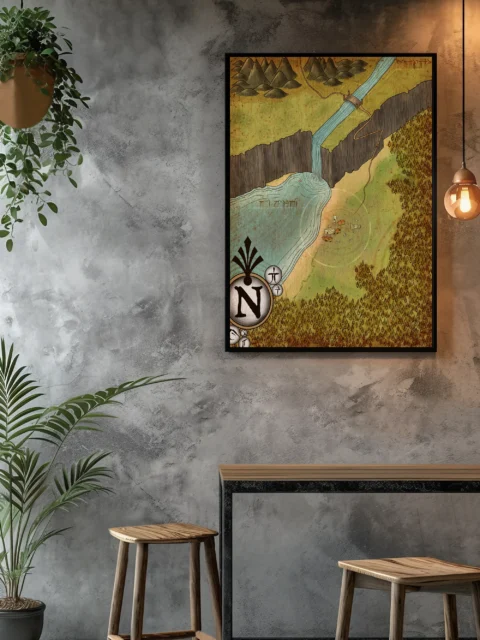 Ruins Of Tal Noreth No Labels Fantasy Canvas Print from Elven Tower Cartography