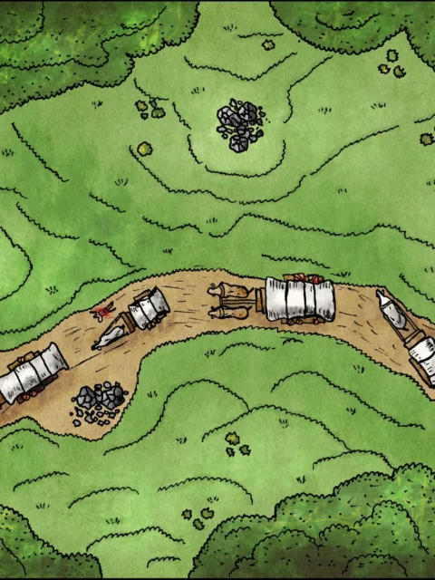 Alternative view of Save The Wagons Fine Art Canvas from Elven Tower Cartography