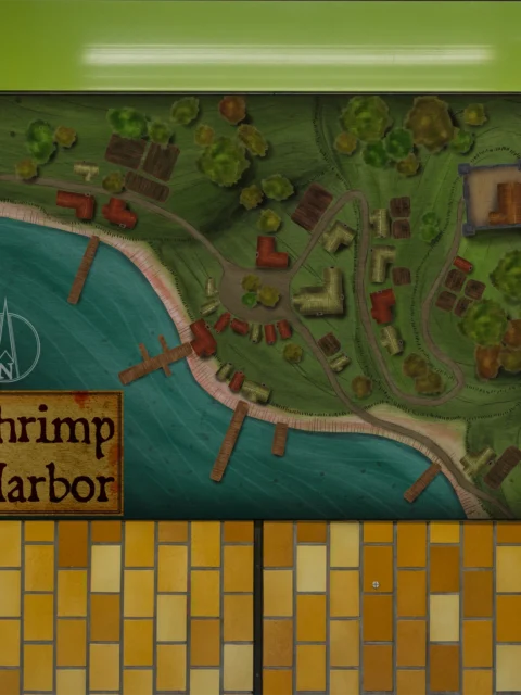Shrimp Harbor Canvas Wall Art from Elven Tower Cartography