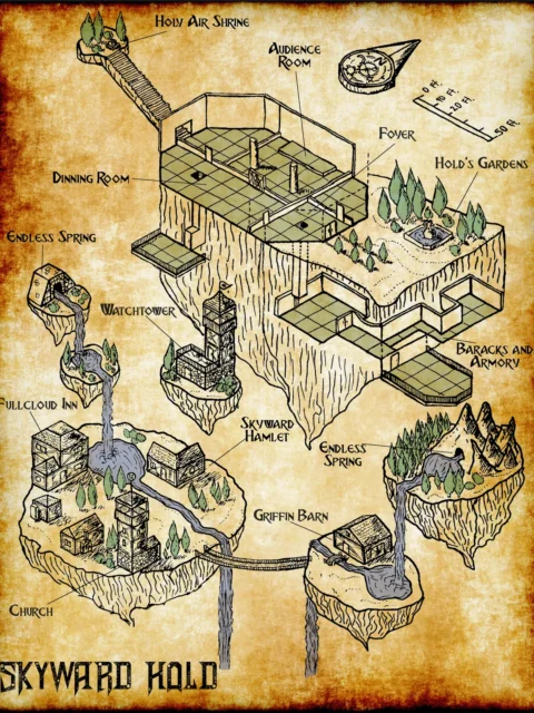 Alternative view of Skyward Hold Gallery Archival Print from Elven Tower Cartography