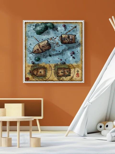Sunken Ship No Labels Gallery Canvas Print from Elven Tower Cartography