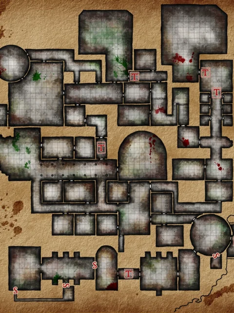 Alternative view of Sunless Citadel Canvas Art Print from Elven Tower Cartography