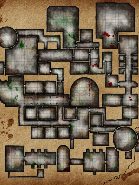 Alternative view of Sunless Citadel No Labels Fantasy Wall Art from Elven Tower Cartography