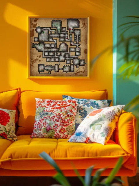 Sunless Citadel No Labels Fantasy Wall Art from Elven Tower Cartography