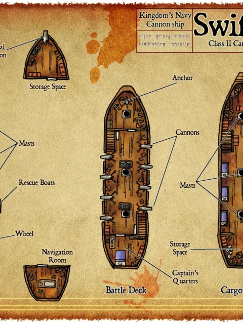 Alternative view of Swiftcloud Gallery Archival Print from Elven Tower Cartography