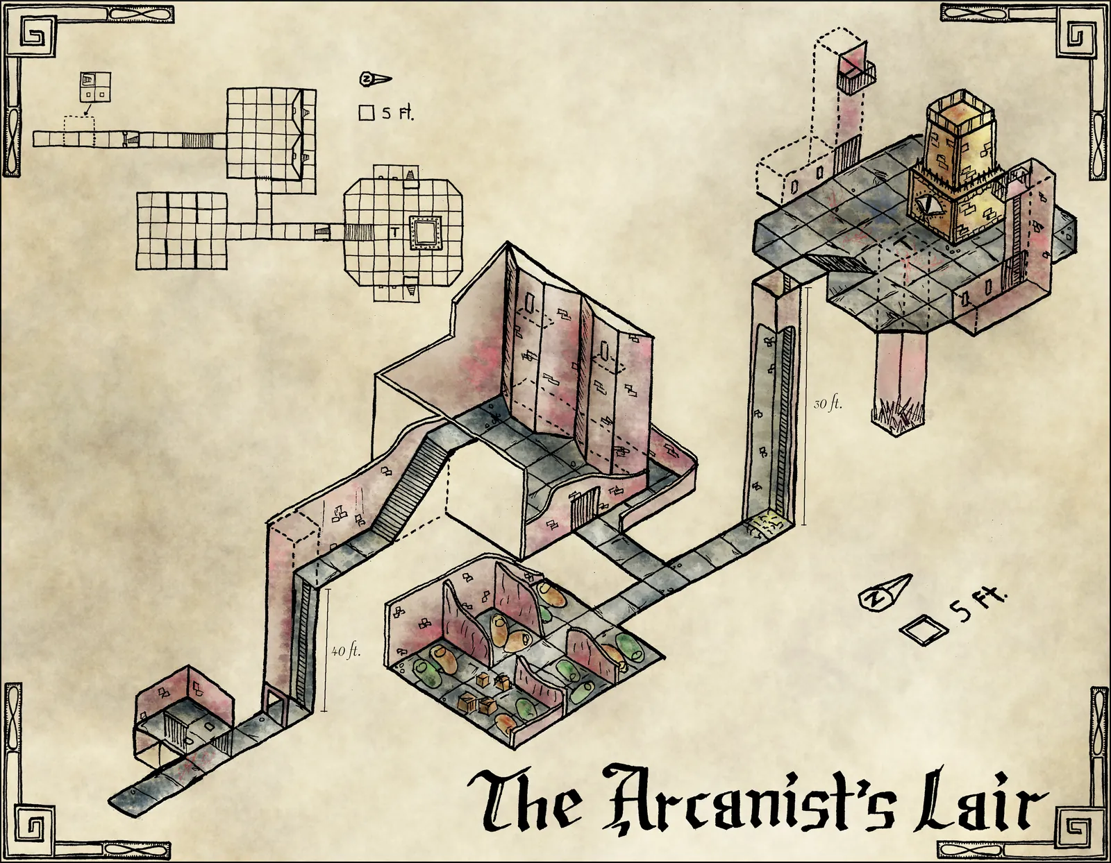 The Arcanist S Lair Fantasy Canvas Artwork from Elven Tower Cartography